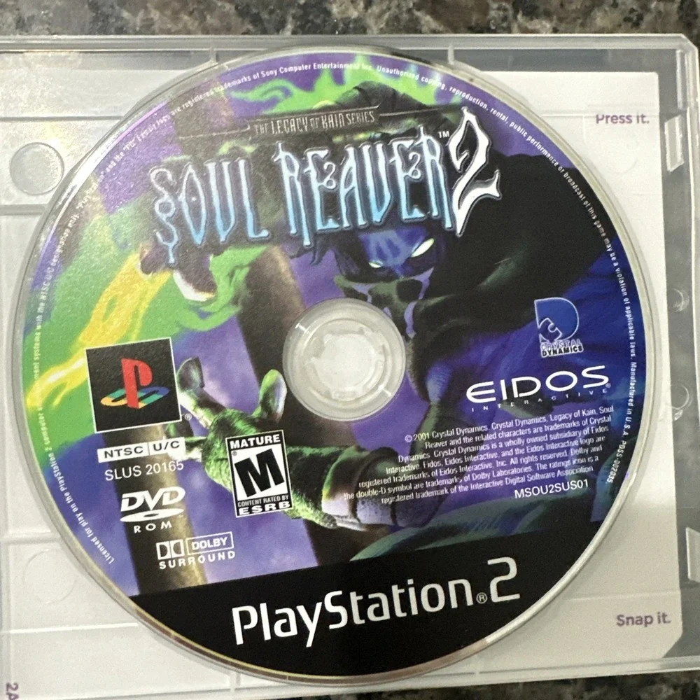 Legacy of Kain: Soul‎ Reaver 2 (Sony PlayStation 2, PS2, 2001) Disc Only Tested